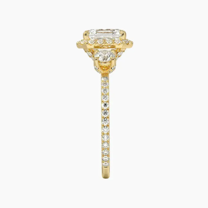 Brielle Asscher Hidden Halo 1.5 Carat Lab Grown Diamond Engagement Ring in 18K Rose Gold