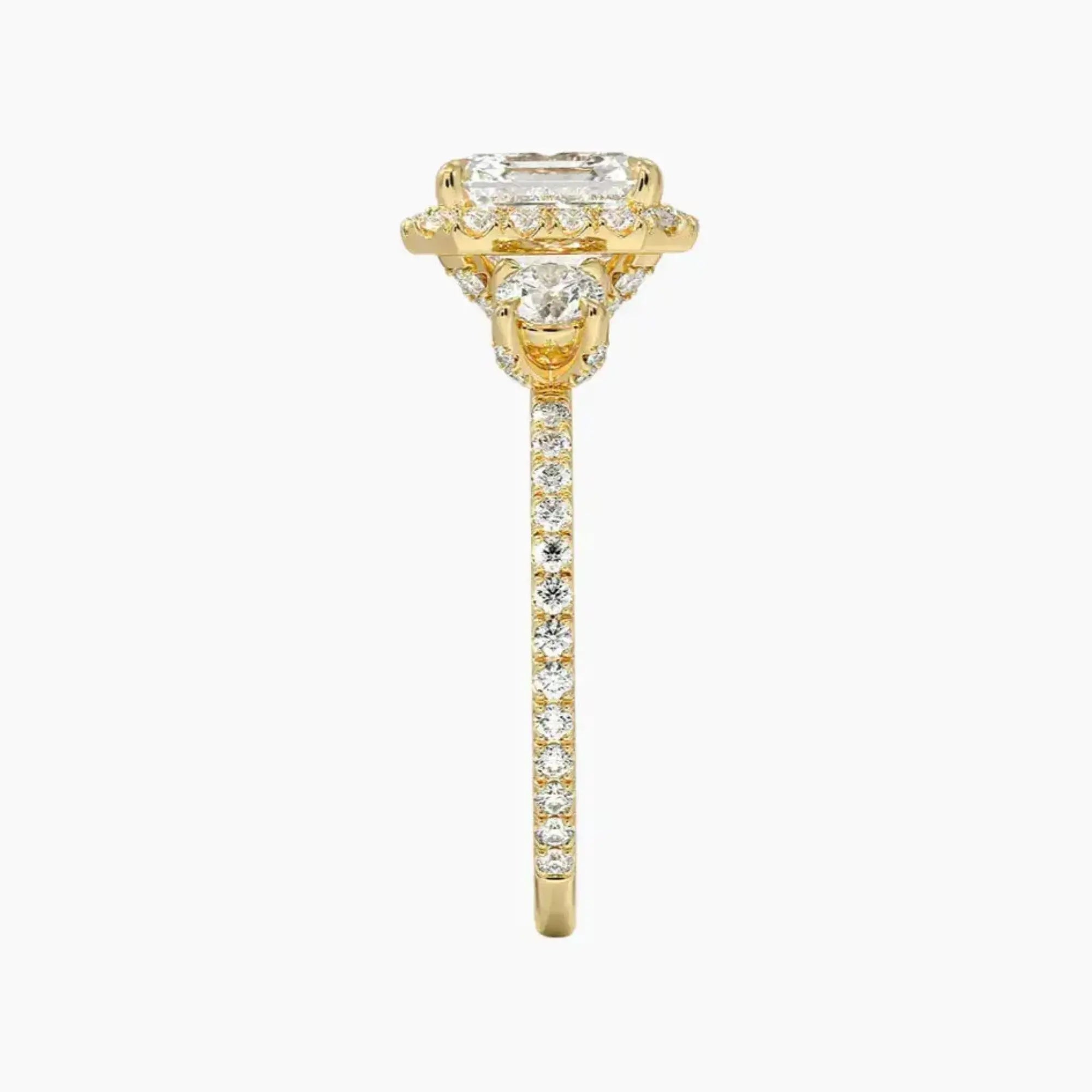 Brielle Asscher Hidden Halo 2.5 Carat Lab Grown Diamond Engagement Ring in 14K Rose Gold