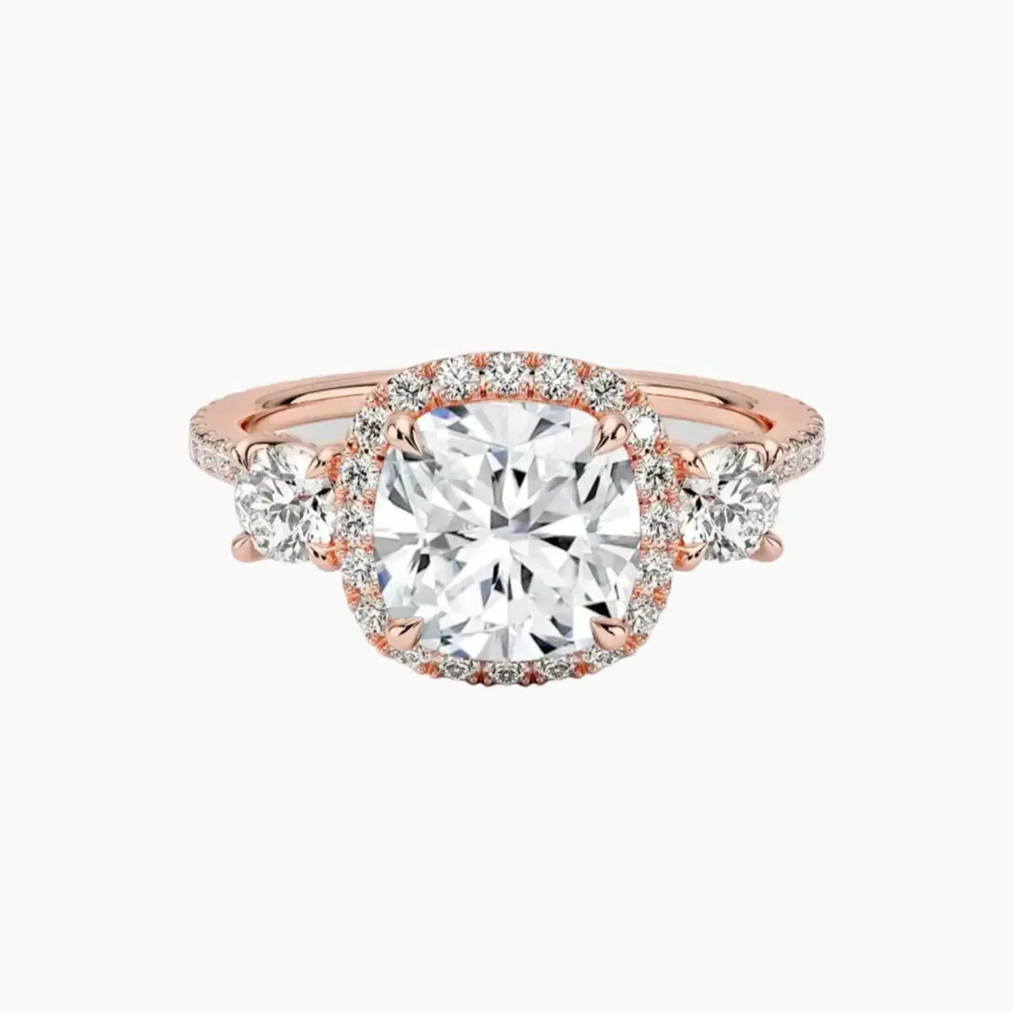 Brielle Cushion Hidden Halo 1.5 Carat Lab Grown Diamond Engagement Ring in 14K White Gold