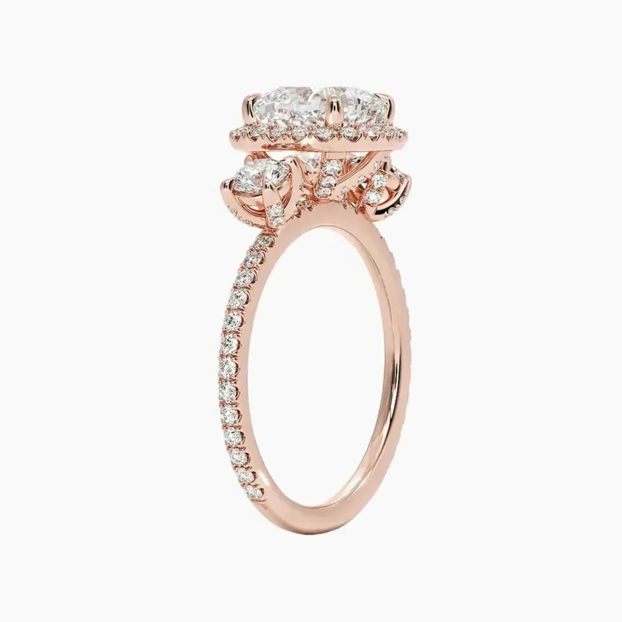Brielle Cushion Hidden Halo 1.5 Carat Lab Grown Diamond Engagement Ring in 18K White Gold