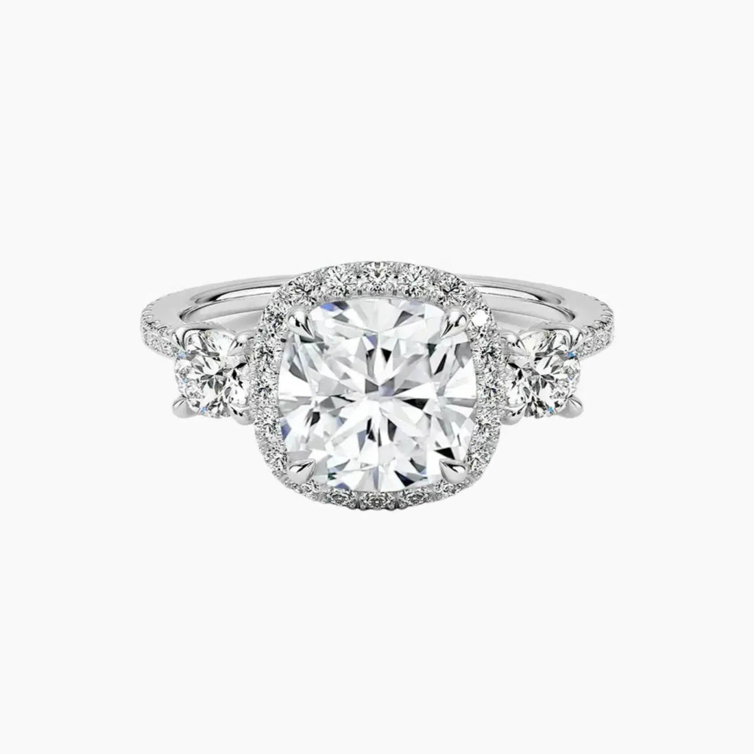 Brielle Cushion Hidden Halo 2.5 Carat Lab Grown Diamond Engagement Ring in 18K Rose Gold