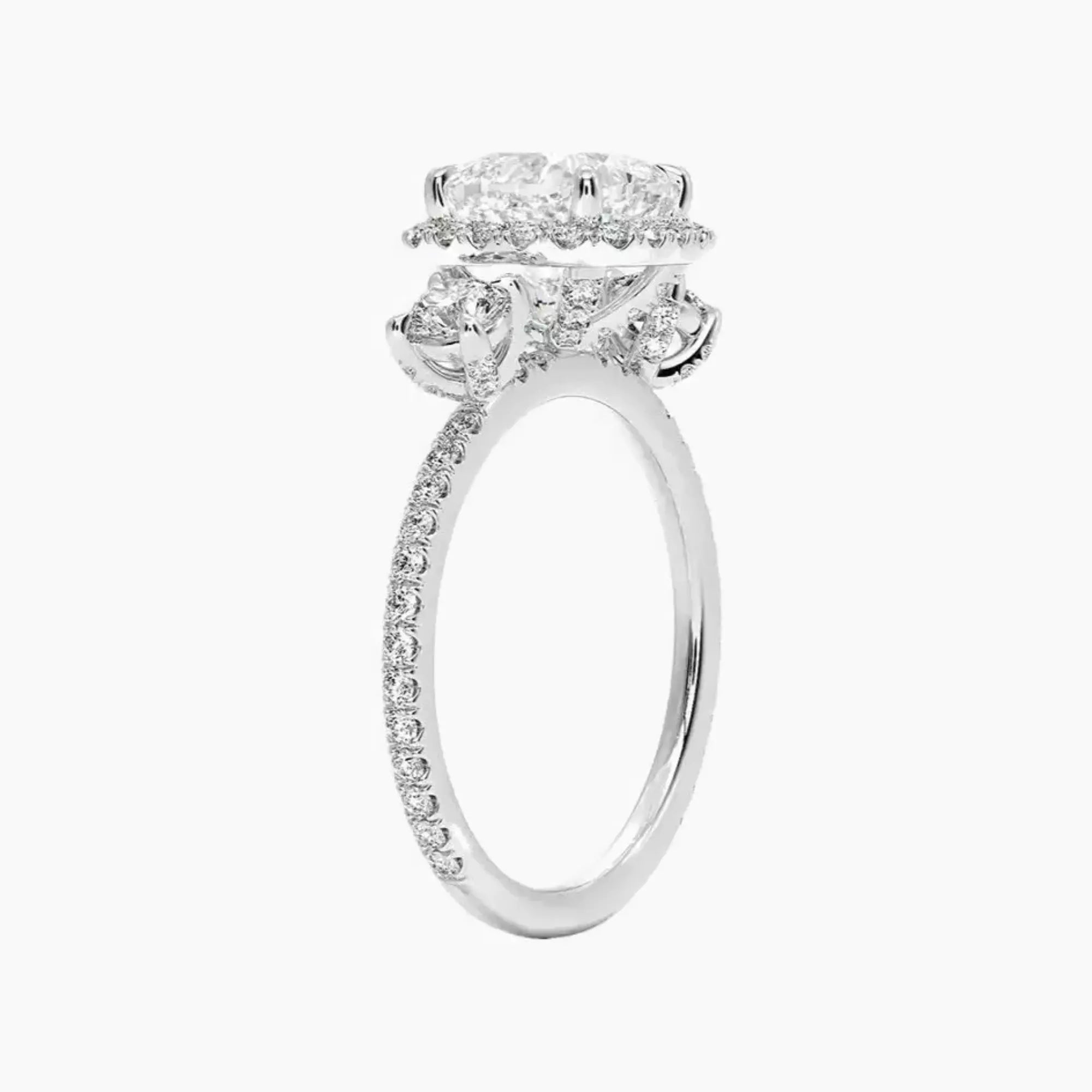 Brielle Cushion Hidden Halo 1.5 Carat Lab Grown Diamond Engagement Ring in 14K White Gold