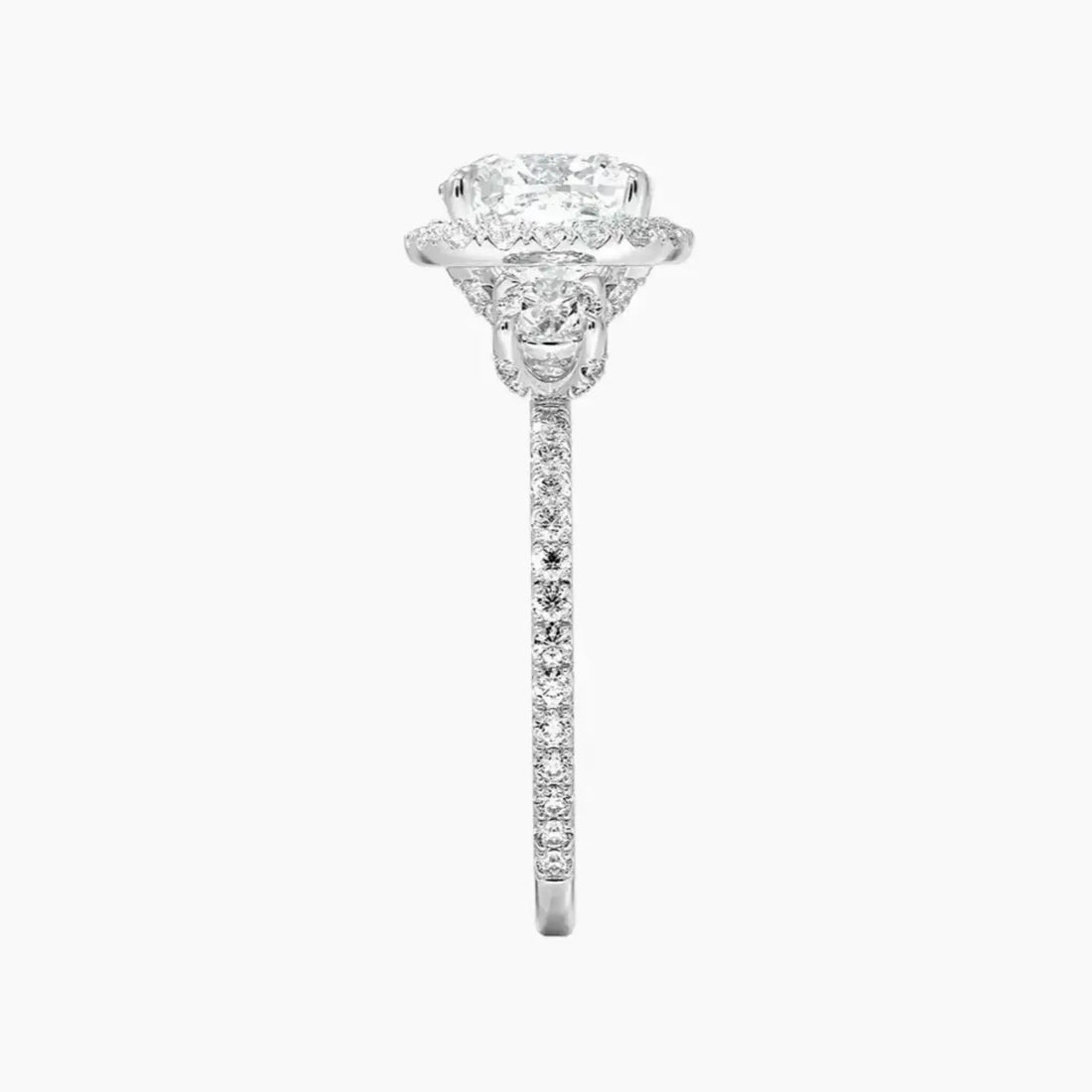 Brielle Cushion Hidden Halo 2 Carat Lab Grown Diamond Engagement Ring in 18K Rose Gold