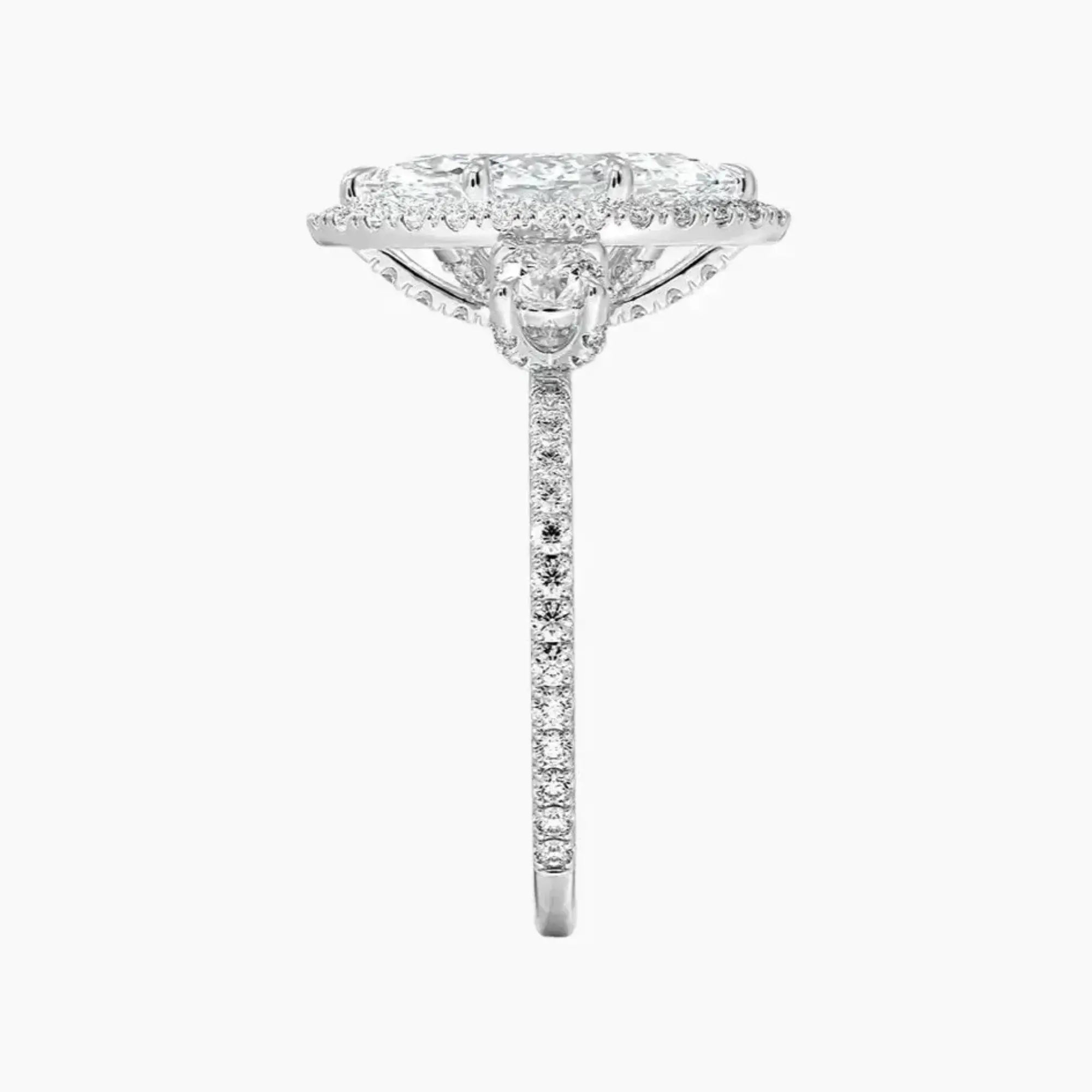 Brielle Marquise Hidden Halo 2 Carat Lab Grown Diamond Engagement Ring in 18K Yellow Gold