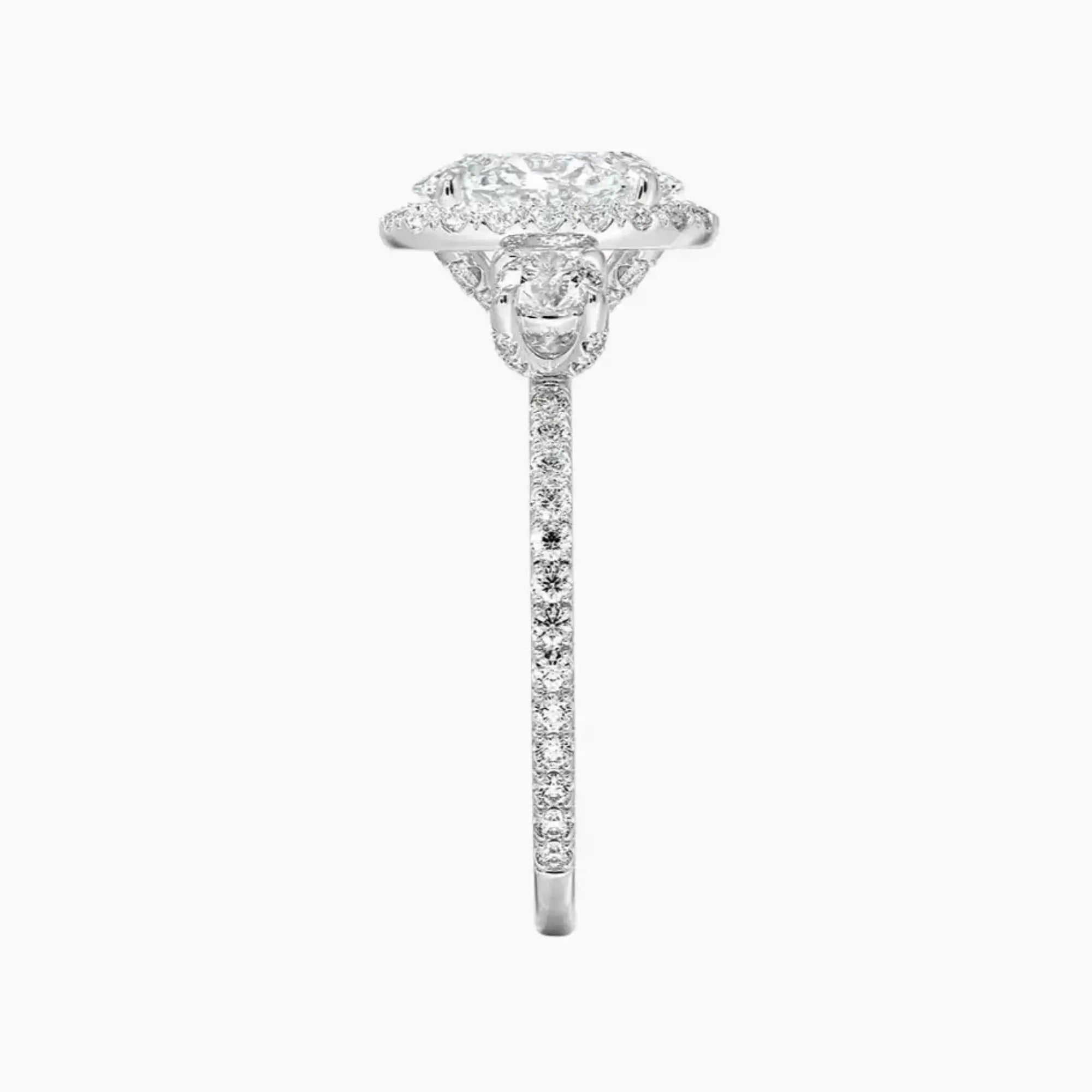 Brielle Oval Hidden Halo 2 Carat Lab Grown Diamond Engagement Ring in 14K White Gold