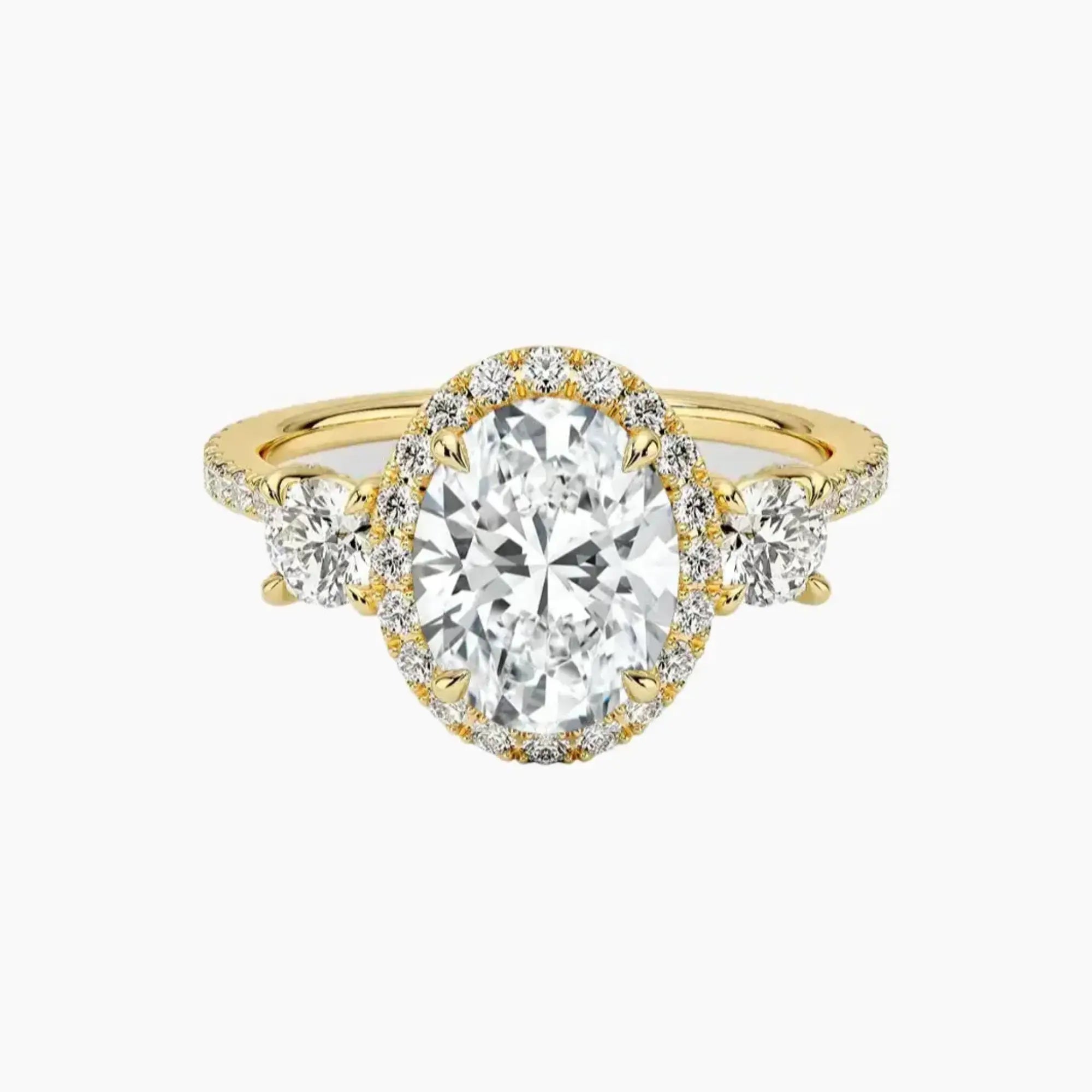 Brielle Oval Hidden Halo 2.5 Carat Lab Grown Diamond Engagement Ring in 18K Rose Gold