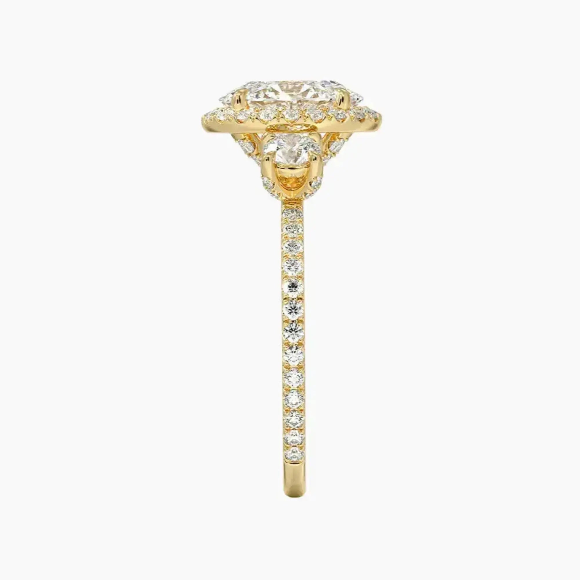 Brielle Oval Hidden Halo 2 Carat Lab Grown Diamond Engagement Ring in 14K Rose Gold