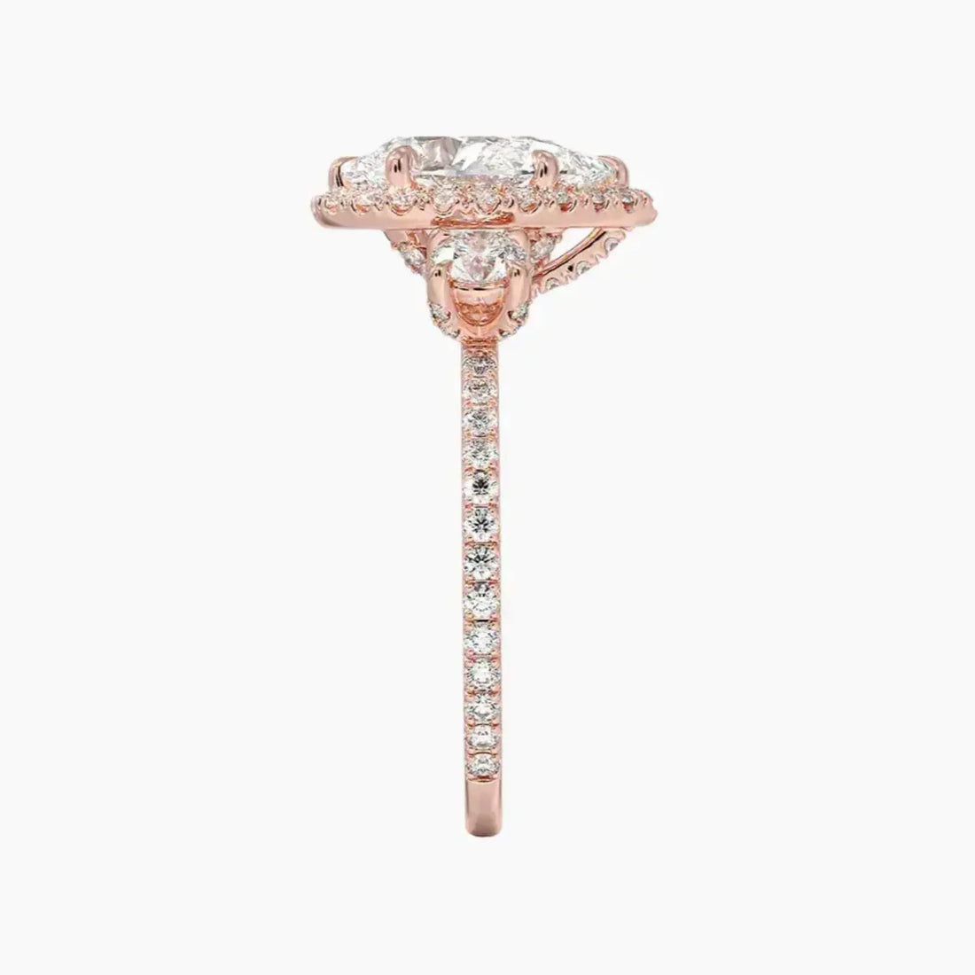 Brielle Pear Hidden Halo 2 Carat Lab Grown Diamond Engagement Ring in 14K White Gold
