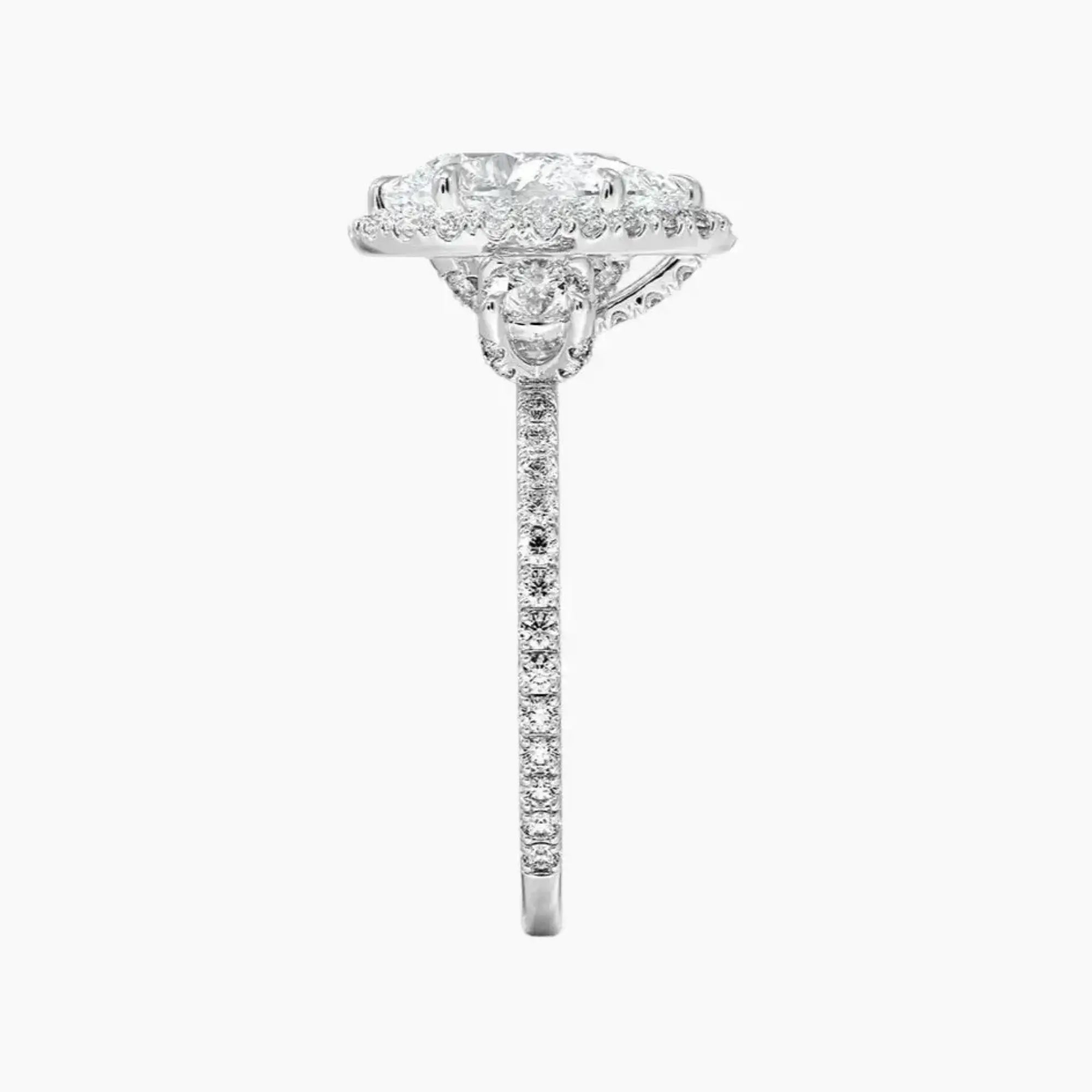 Brielle Pear Hidden Halo 1.5 Carat Lab Grown Diamond Engagement Ring in 14K Yellow Gold