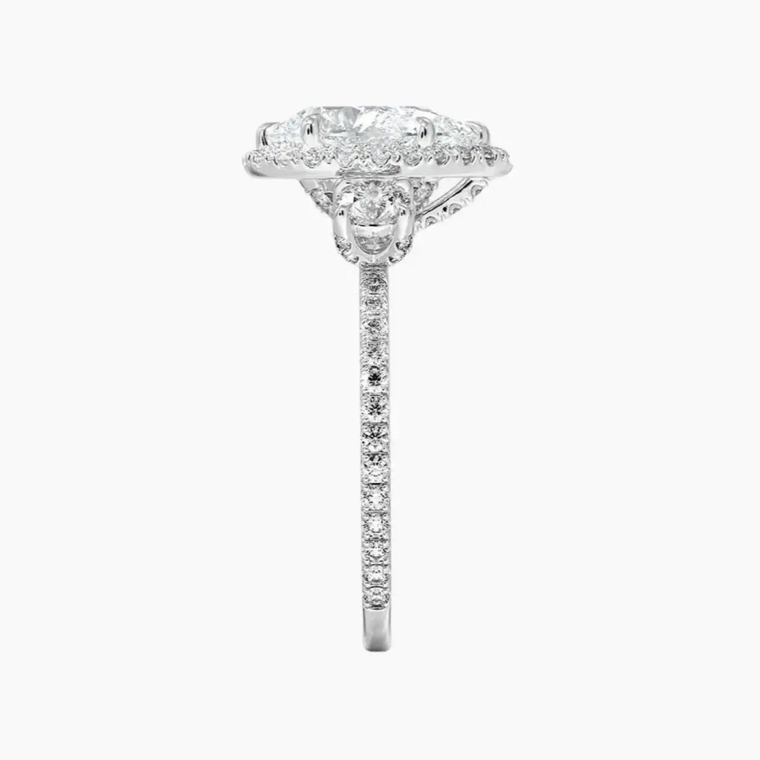 Brielle Pear Hidden Halo 1.5 Carat Lab Grown Diamond Engagement Ring in 14K Yellow Gold