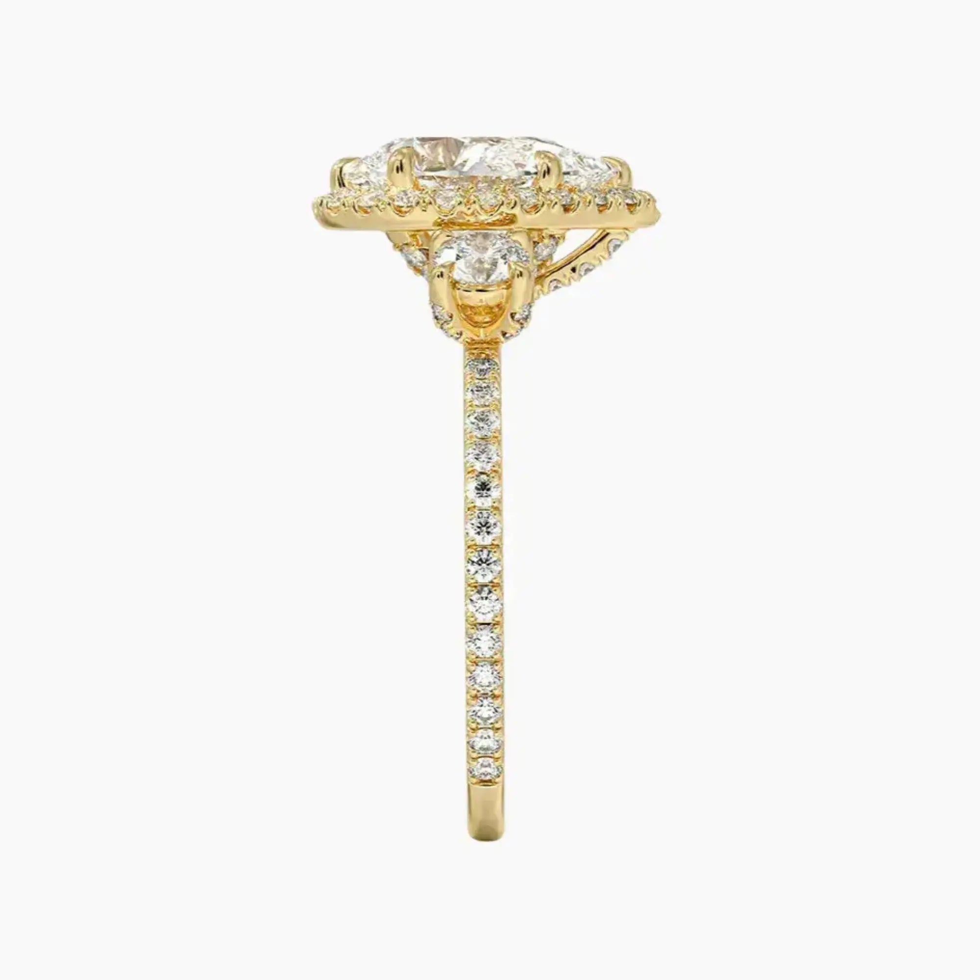 Brielle Pear Hidden Halo 2 Carat Lab Grown Diamond Engagement Ring in 14K White Gold