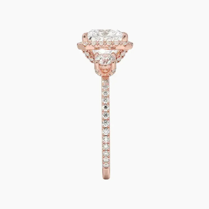 Brielle Princess Hidden Halo 1.5 Carat Lab Grown Diamond Engagement Ring in 18K Yellow Gold