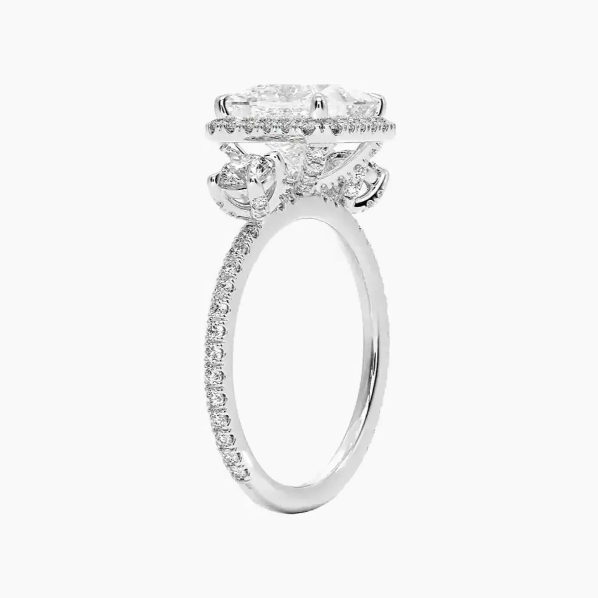 Brielle Princess Hidden Halo 1.5 Carat Lab Grown Diamond Engagement Ring in 14K Rose Gold