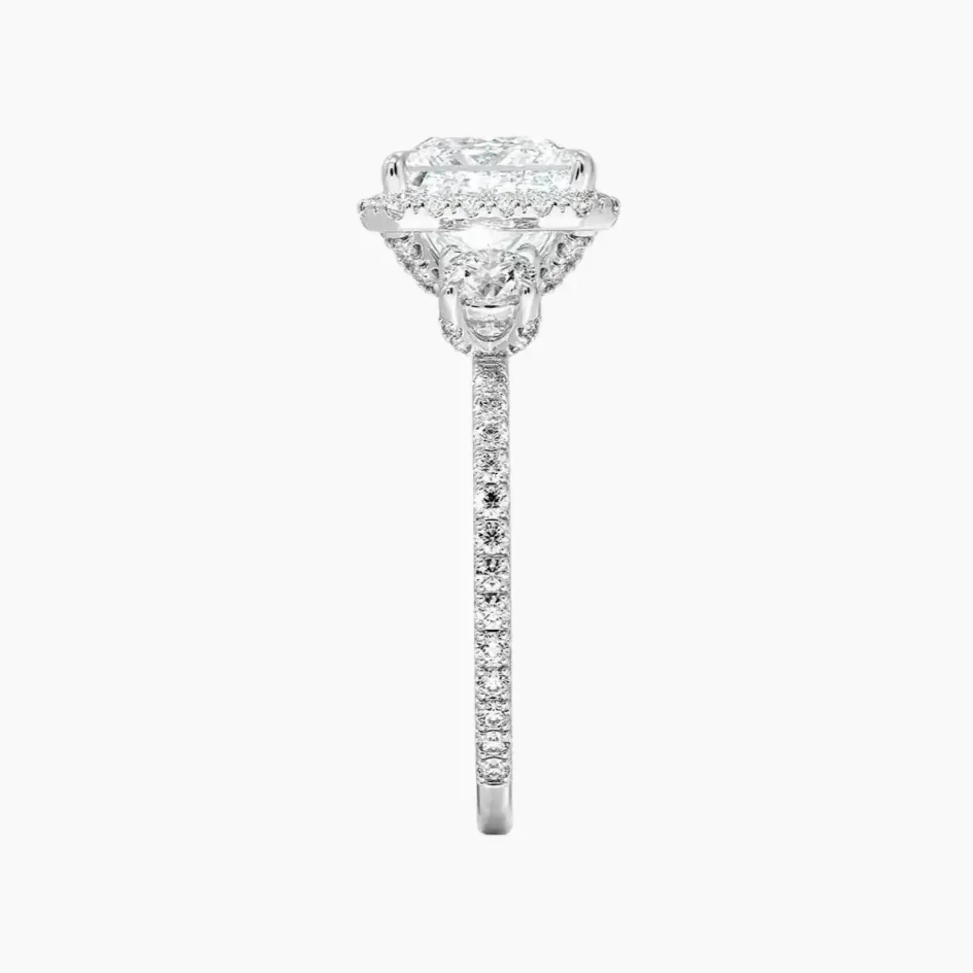 Brielle Princess Hidden Halo 1.5 Carat Lab Grown Diamond Engagement Ring in 14K Yellow Gold