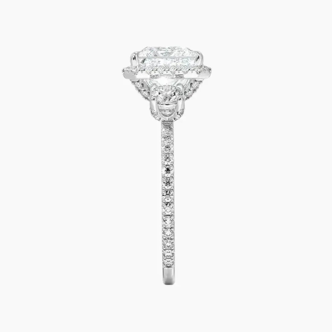 Brielle Princess Hidden Halo 2.5 Carat Lab Grown Diamond Engagement Ring in 14K Yellow Gold