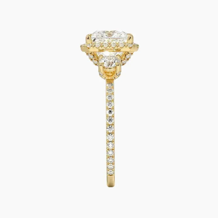 Brielle Princess Hidden Halo 2 Carat Lab Grown Diamond Engagement Ring in 14K Rose Gold