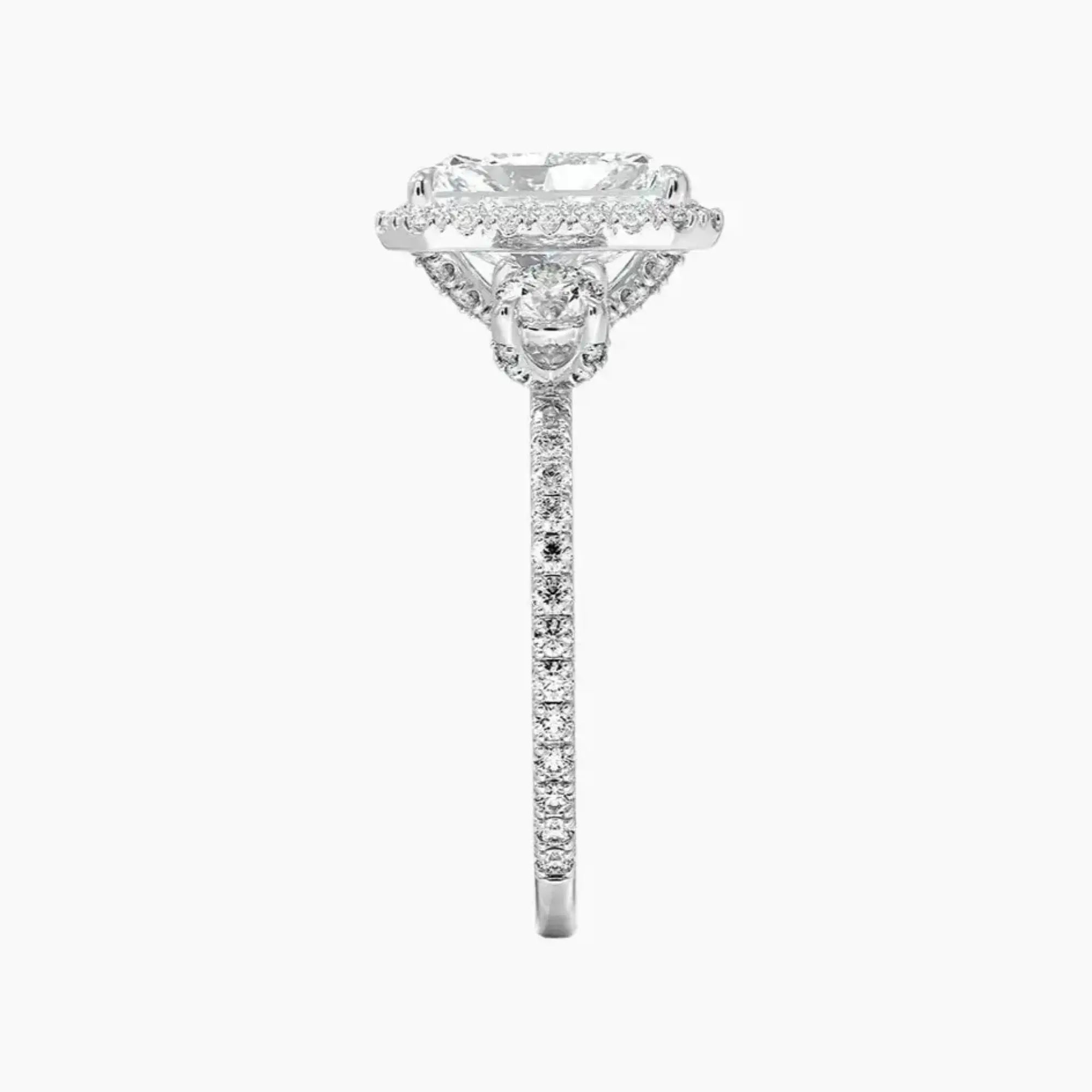 Brielle Radiant Hidden Halo 1 Carat Lab Grown Diamond Engagement Ring in 14K Rose Gold