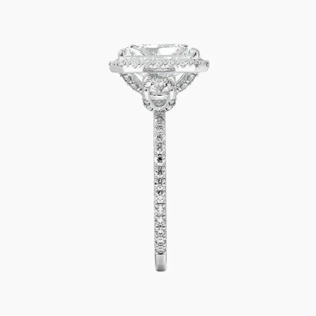 Brielle Radiant Hidden Halo 1 Carat Lab Grown Diamond Engagement Ring in 18K Rose Gold