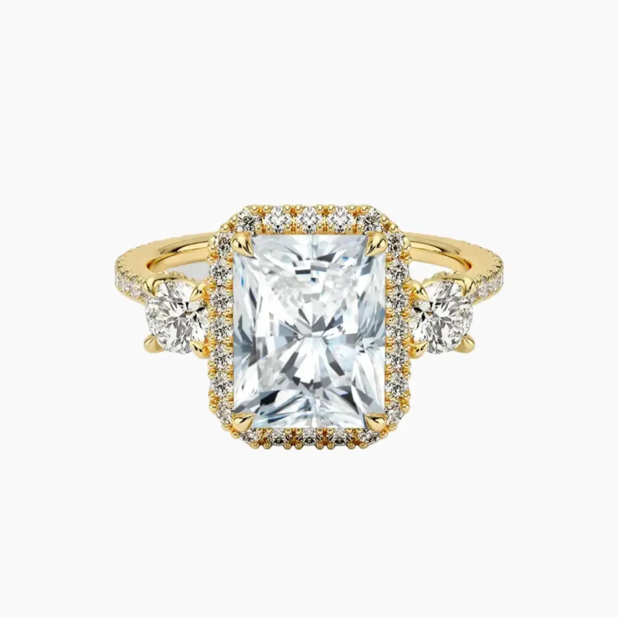 Brielle Radiant Hidden Halo 1 Carat Lab Grown Diamond Engagement Ring in 14K Rose Gold