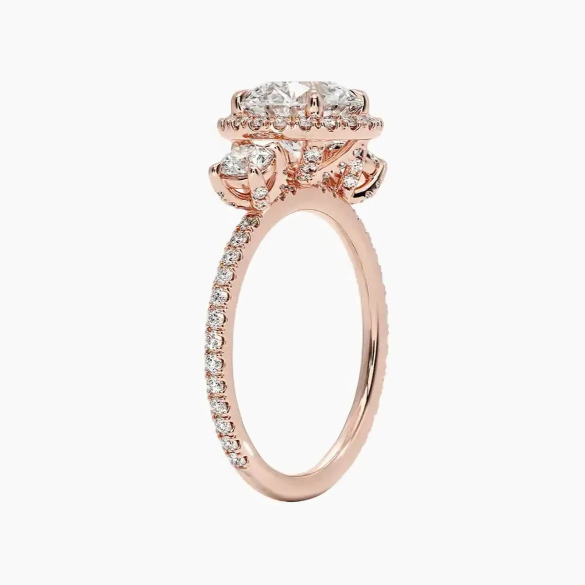 Brielle Round Hidden Halo 2.5 Carat Lab Grown Diamond Engagement Ring in 14K White Gold