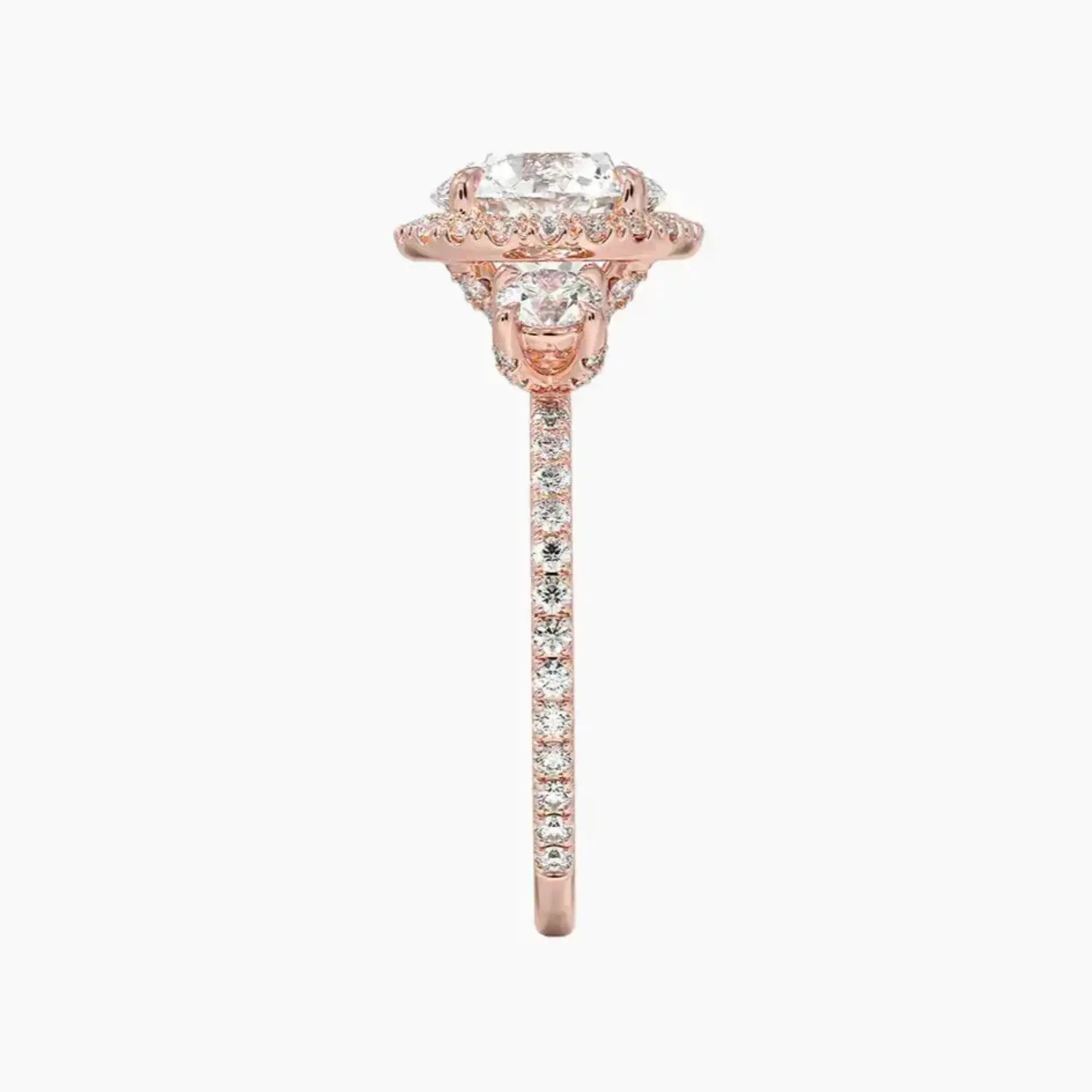 Brielle Round Hidden Halo 1.5 Carat Lab Grown Diamond Engagement Ring in 18K Yellow Gold