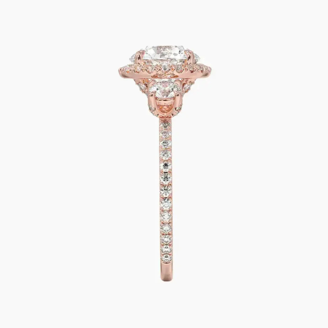 Brielle Round Hidden Halo 2 Carat Lab Grown Diamond Engagement Ring in 18K White Gold