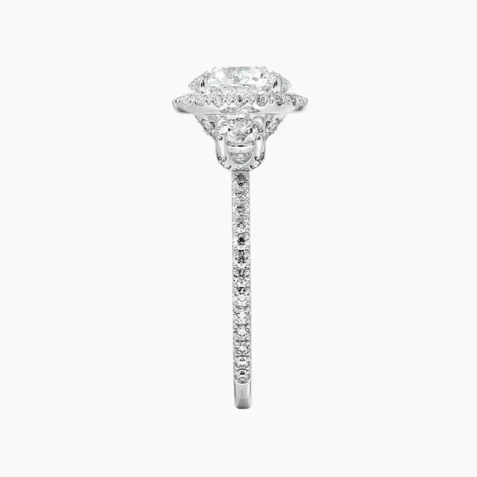 Brielle Round Hidden Halo 1 Carat Lab Grown Diamond Engagement Ring in 14K Yellow Gold