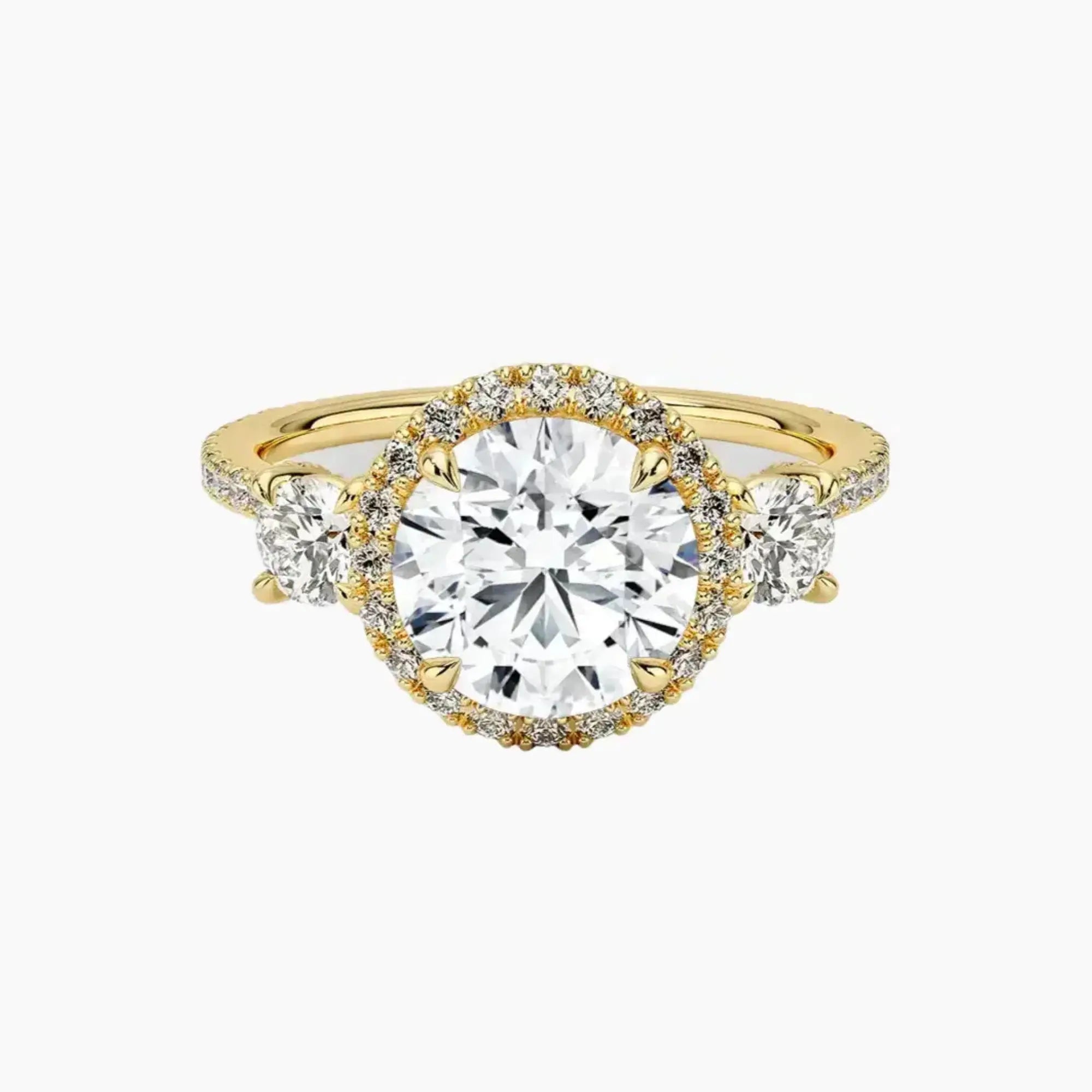 Brielle Round Hidden Halo 2.5 Carat Lab Grown Diamond Engagement Ring in 18K White Gold