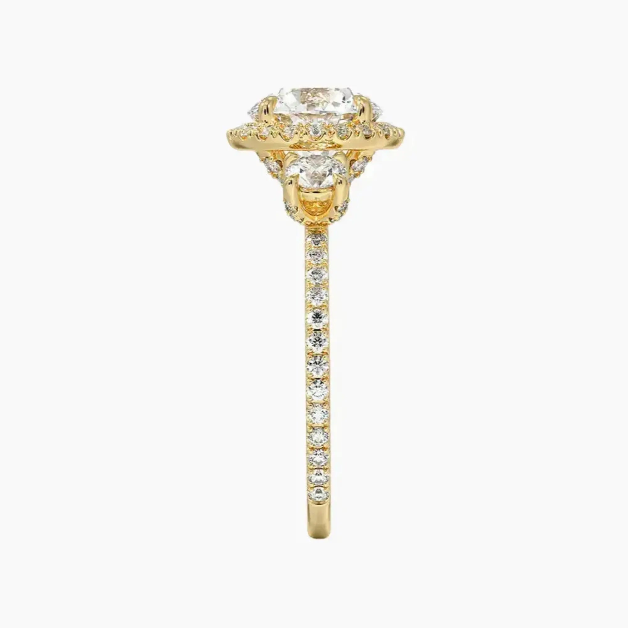 Brielle Round Hidden Halo 1.5 Carat Lab Grown Diamond Engagement Ring in 18K Rose Gold
