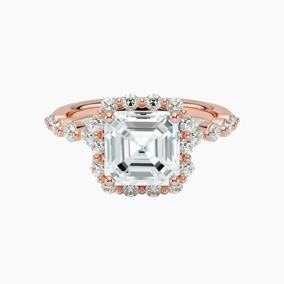 Anthea Asscher Designer Diamond Ring Setting in 18K Rose Gold
