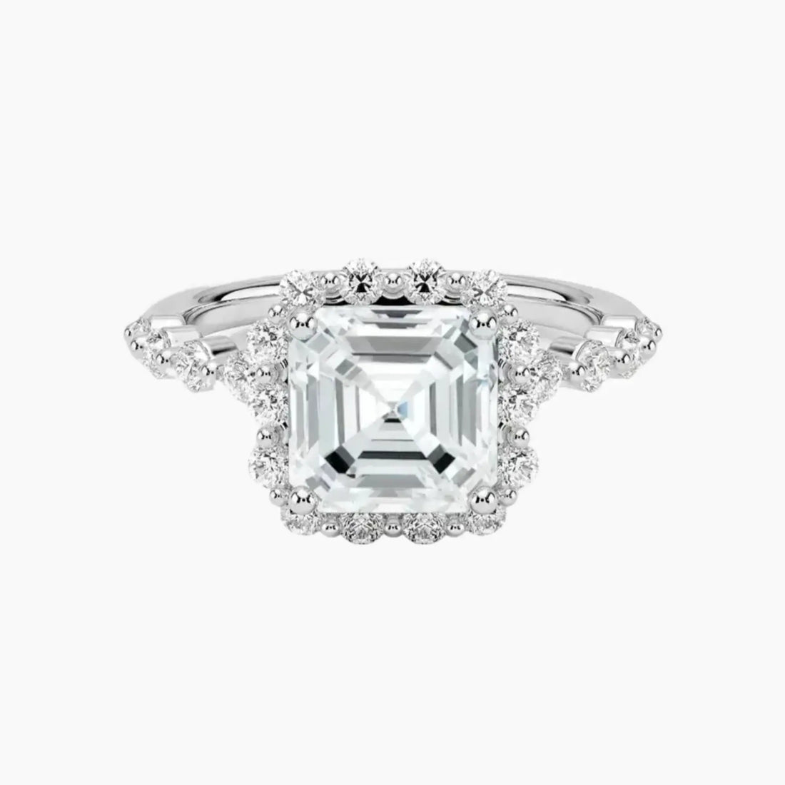 Anthea Asscher Designer Diamond Ring Setting in 14K White Gold