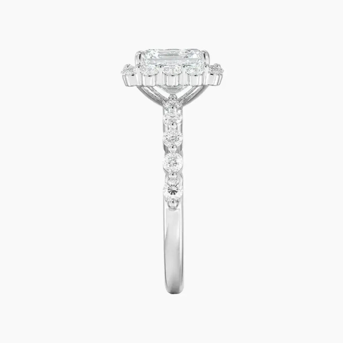 Anthea Asscher Designer Diamond Ring Setting in 14K White Gold