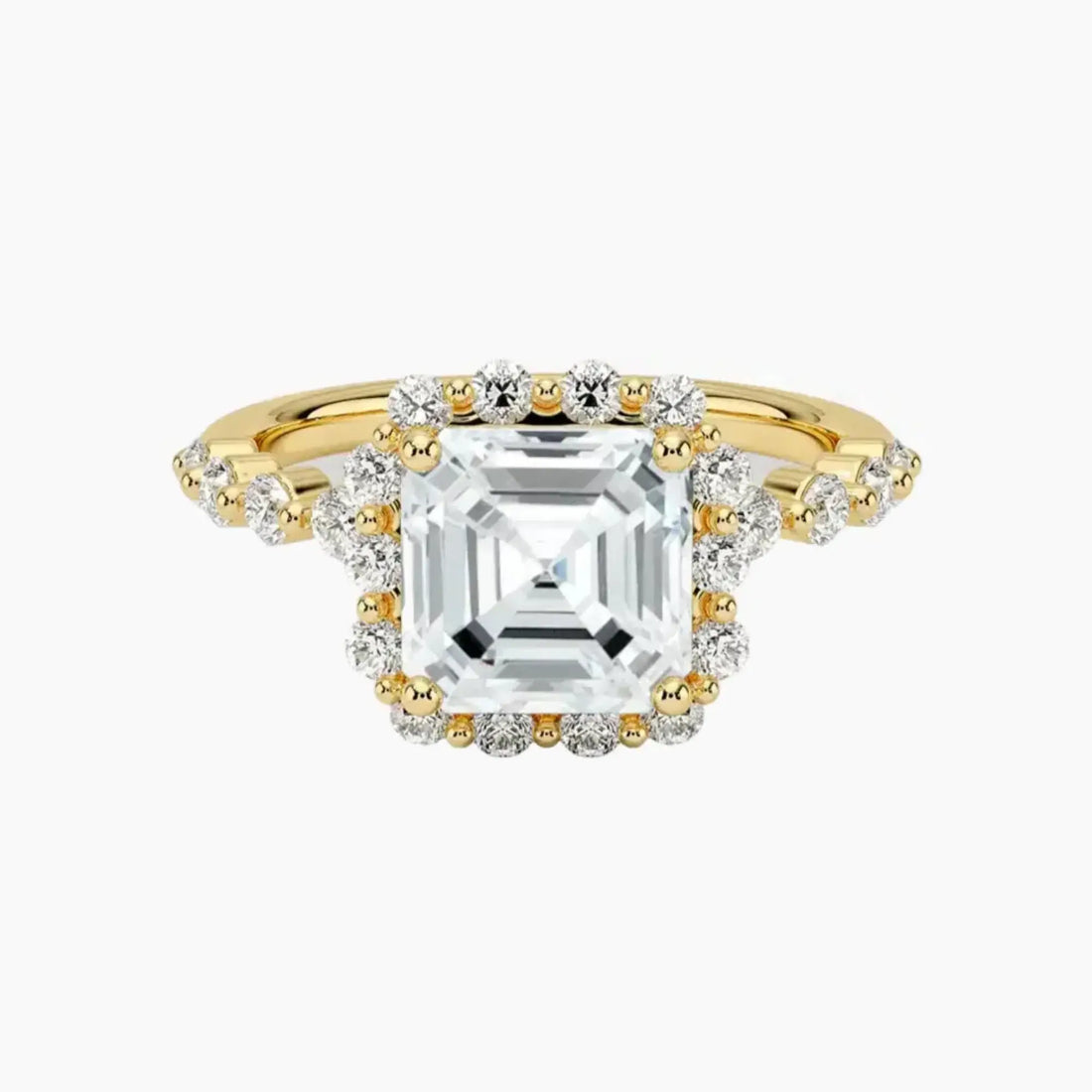 Anthea Asscher Designer 2 Carat Lab Grown Diamond Engagement Ring in 14K Rose Gold