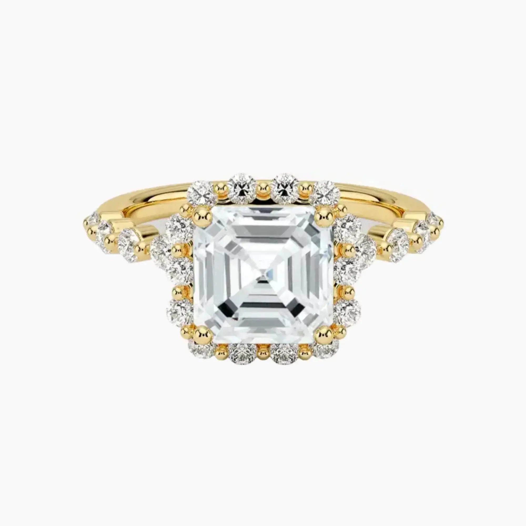Anthea Asscher Designer 3 Carat Lab Grown Diamond Engagement Ring in 14K Yellow Gold
