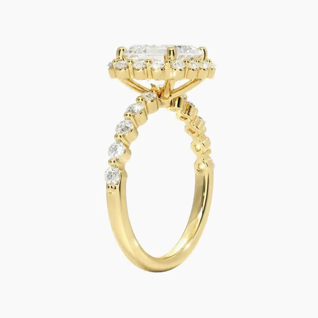 Anthea Asscher Designer 1.5 Carat Lab Grown Diamond Engagement Ring in 14K White Gold
