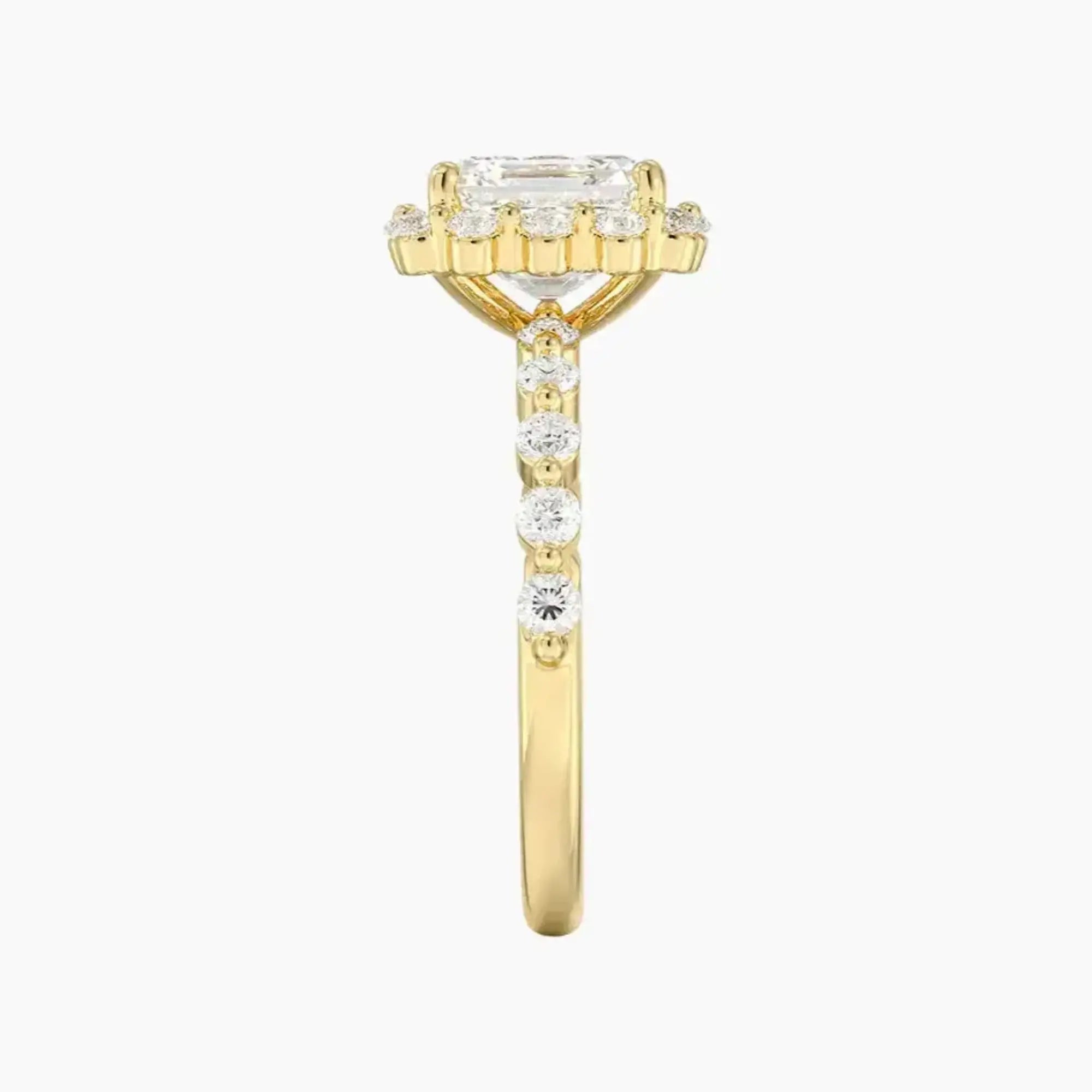 Anthea Asscher Designer 1 Carat Lab Grown Diamond Engagement Ring in 14K Yellow Gold