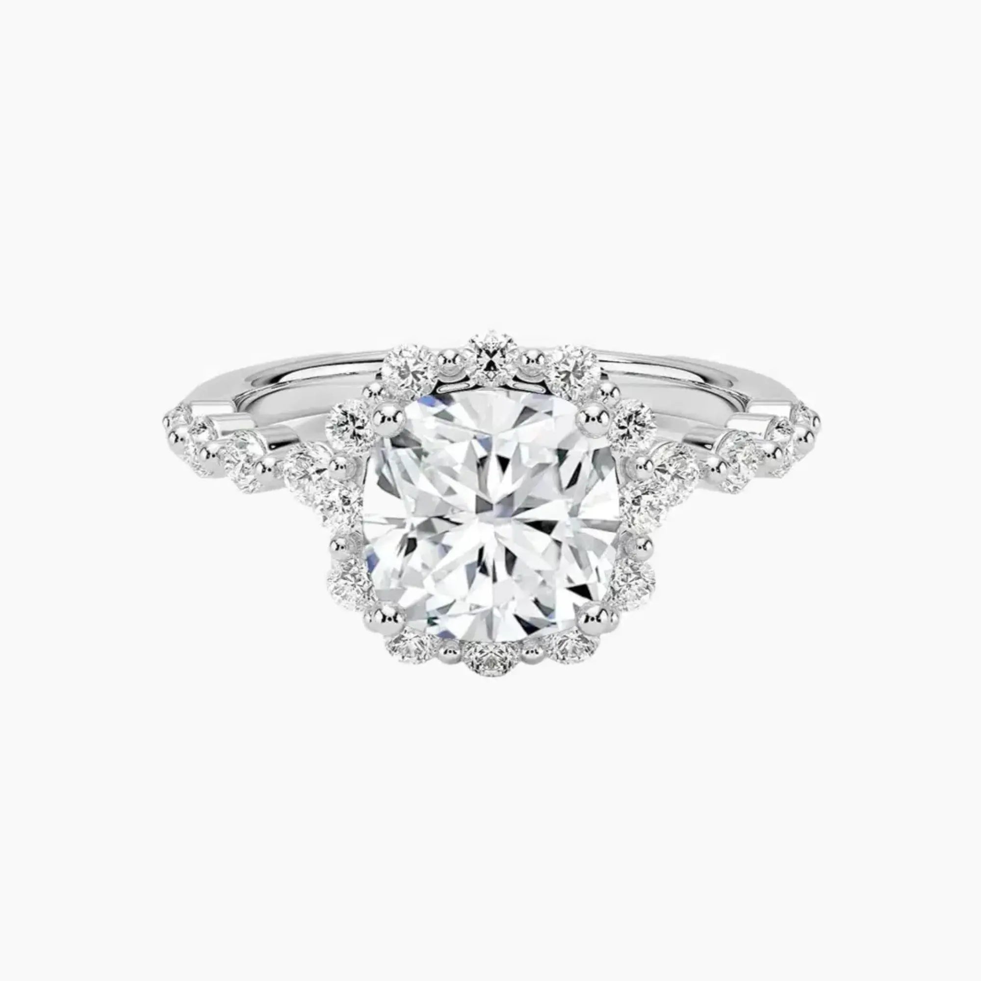 Anthea Cushion Designer Diamond Ring Setting in 18K Rose Gold