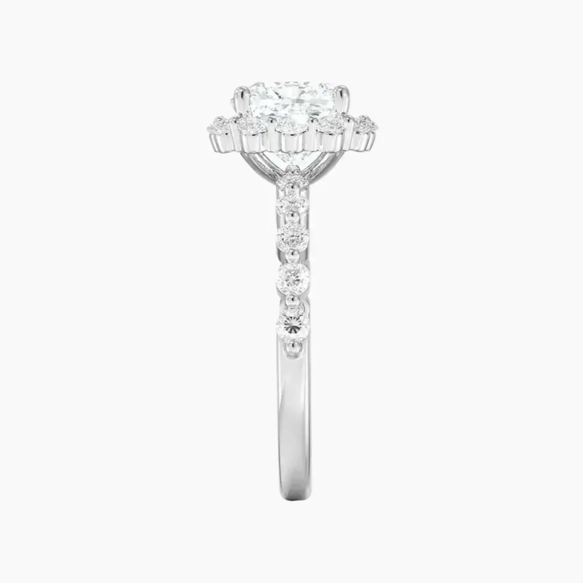 Anthea Cushion Designer 3 Carat Lab Grown Diamond Engagement Ring in 14K Rose Gold