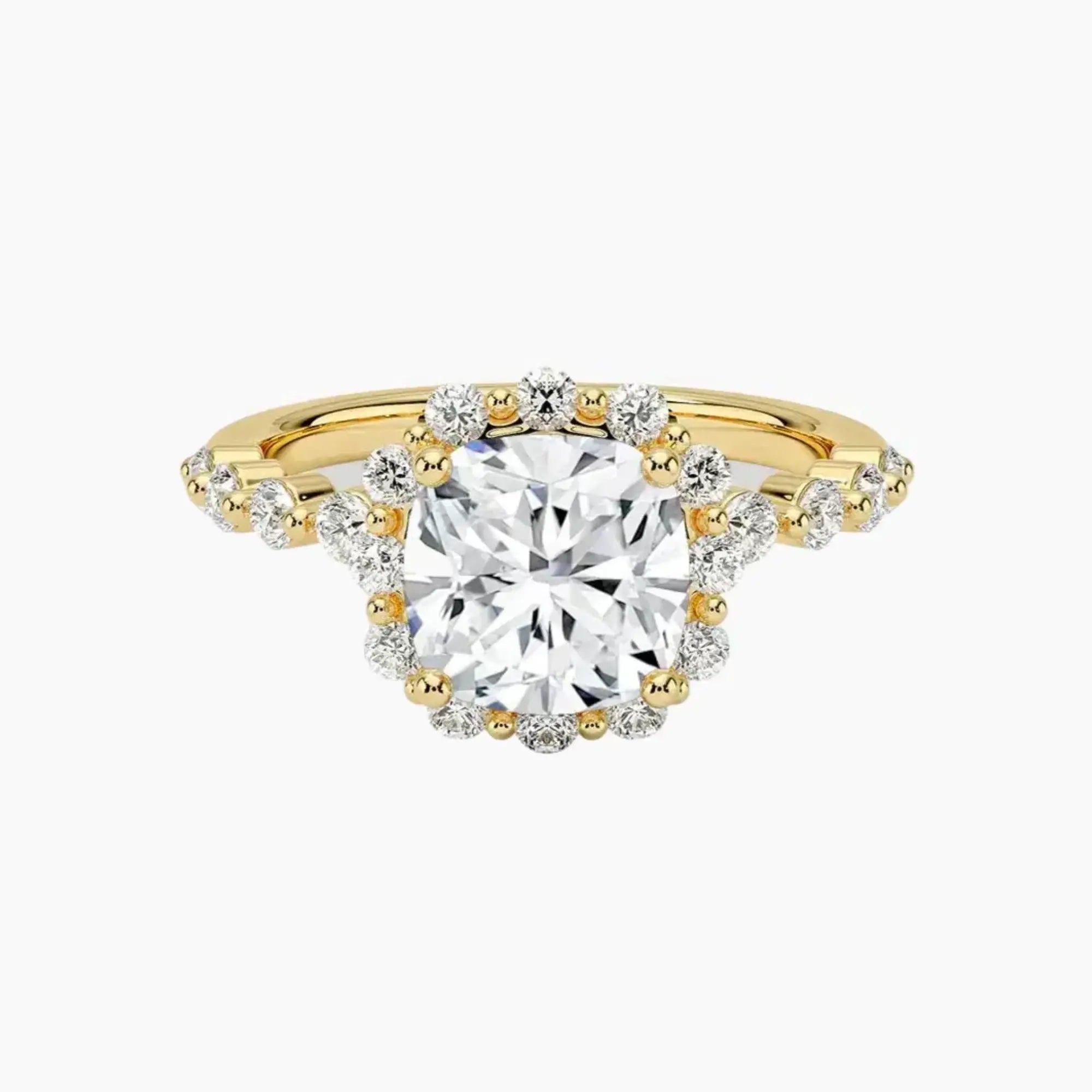 Anthea Cushion Designer 2.5 Carat Lab Grown Diamond Engagement Ring in 18K White Gold