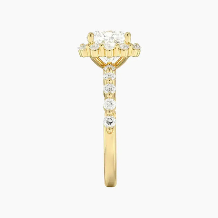 Anthea Cushion Designer 3 Carat Lab Grown Diamond Engagement Ring in 18K Rose Gold