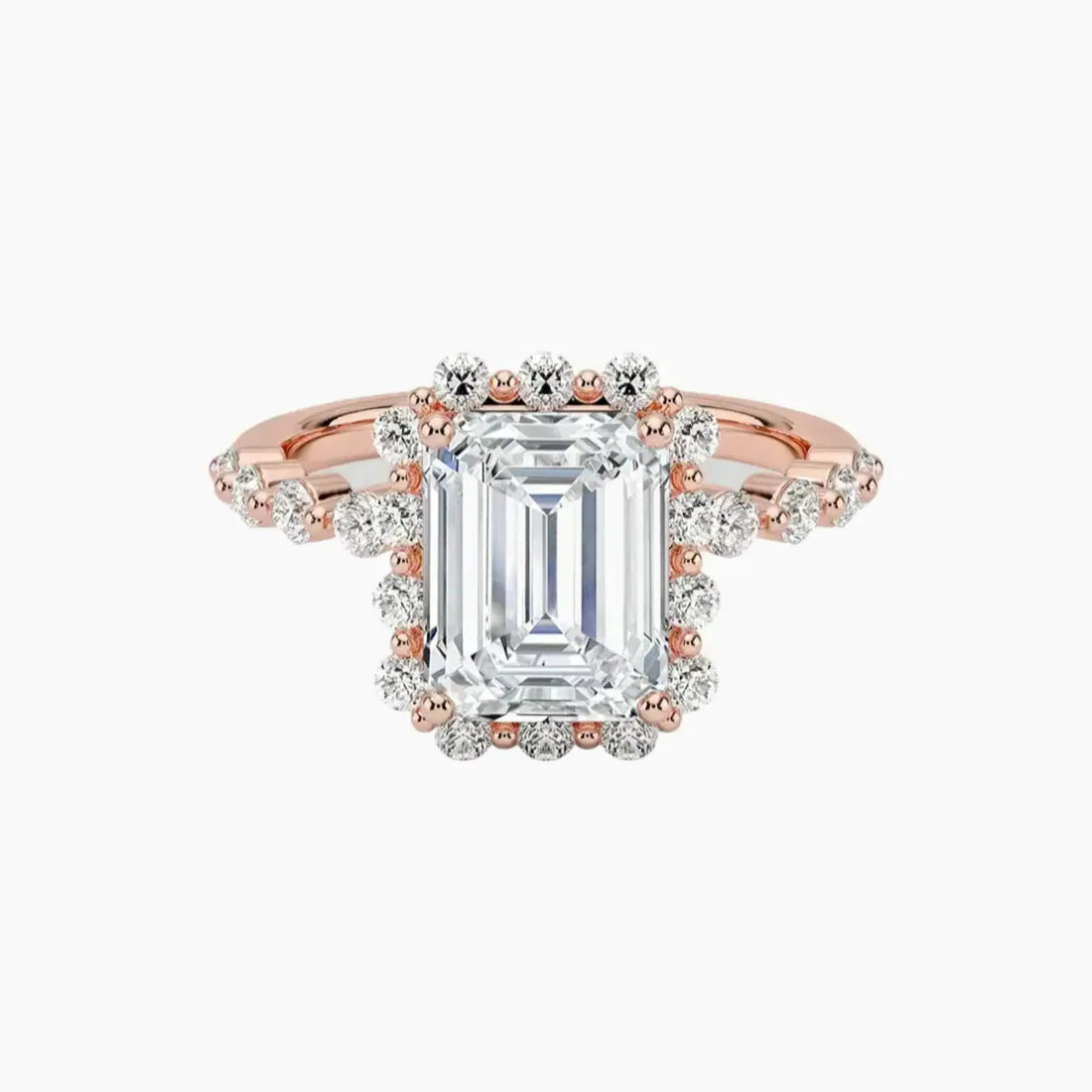 Anthea Emerald Designer Diamond Ring Setting in 18K White Gold