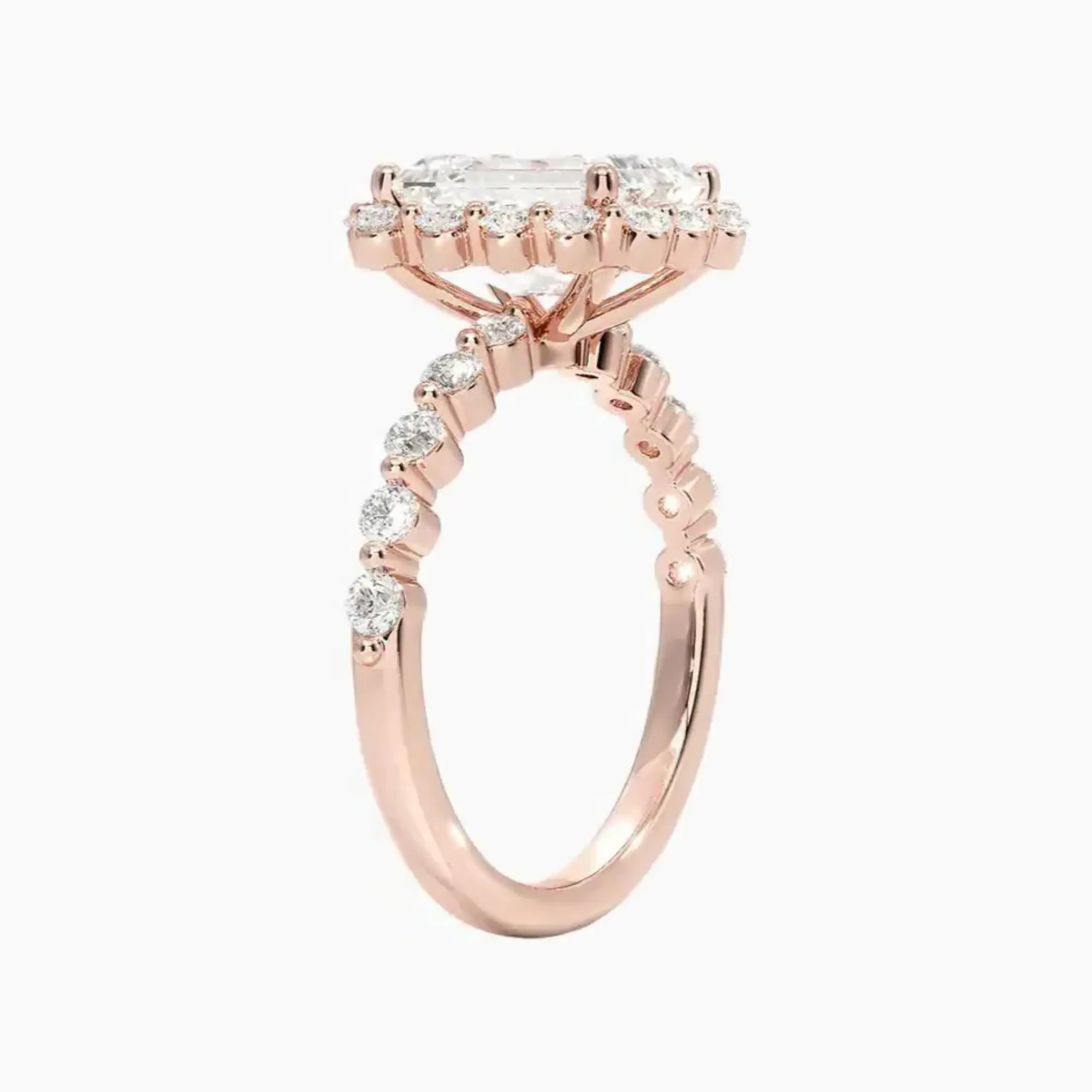 Anthea Emerald Designer 1.5 Carat Lab Grown Diamond Engagement Ring in 18K Yellow Gold