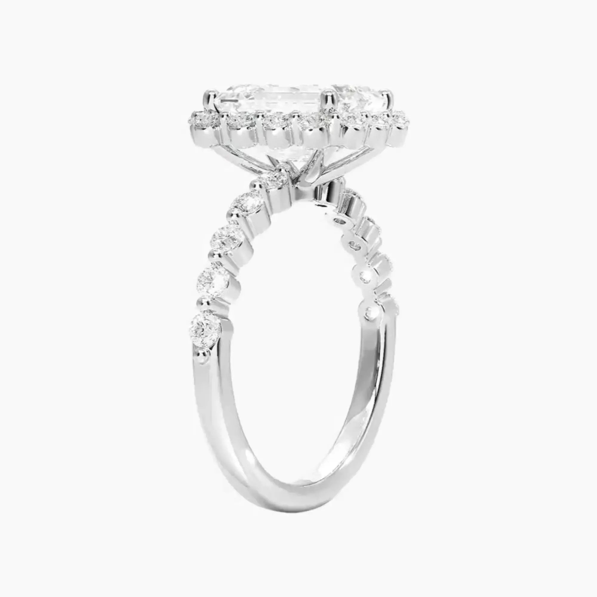 Anthea Emerald Designer 1.5 Carat Lab Grown Diamond Engagement Ring in 14K Yellow Gold