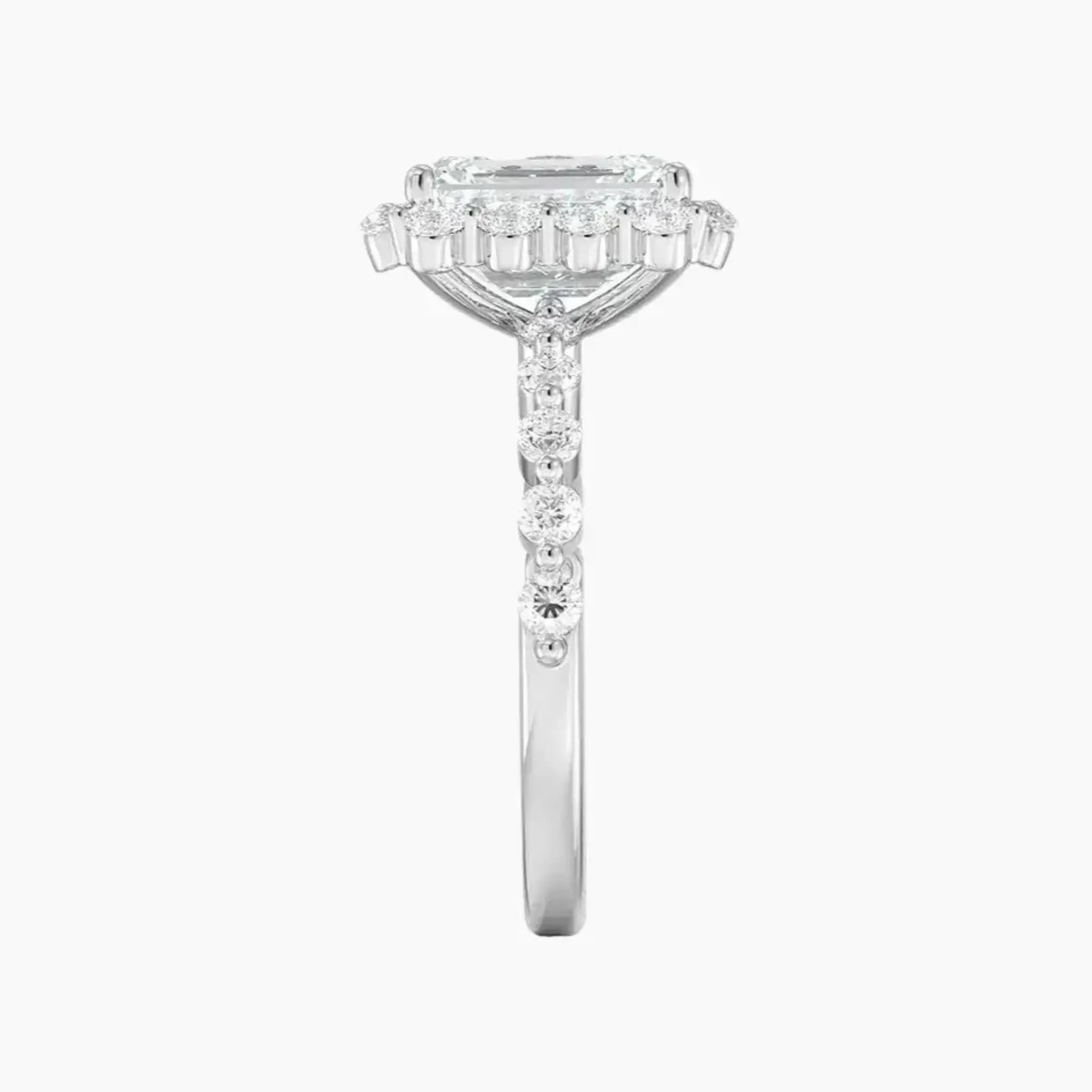 Anthea Emerald Designer 1.5 Carat Lab Grown Diamond Engagement Ring in 14K Rose Gold