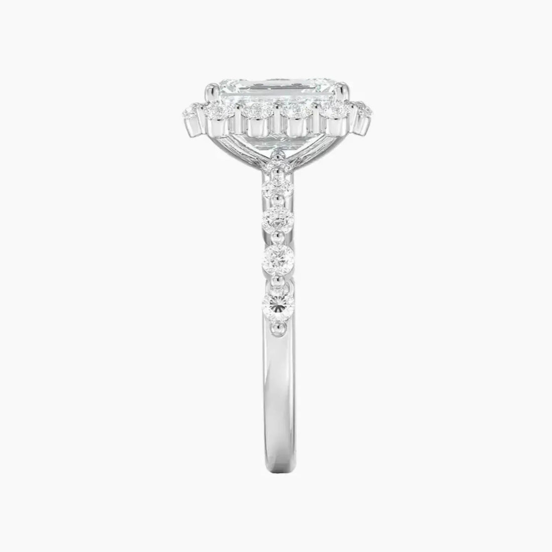 Anthea Emerald Designer Diamond Ring Setting in 18K White Gold