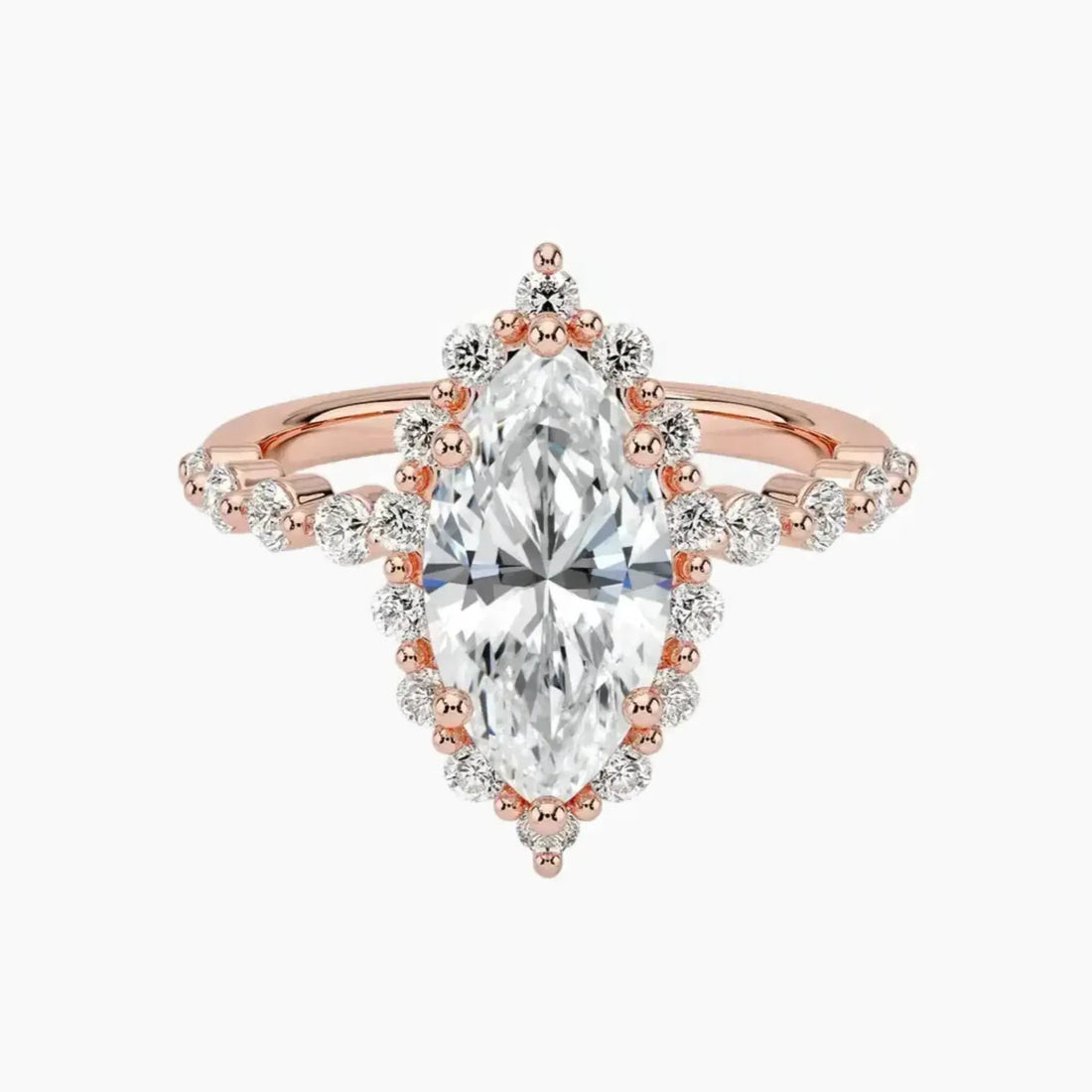 Anthea Marquise Designer 3 Carat Lab Grown Diamond Engagement Ring in 18K Yellow Gold