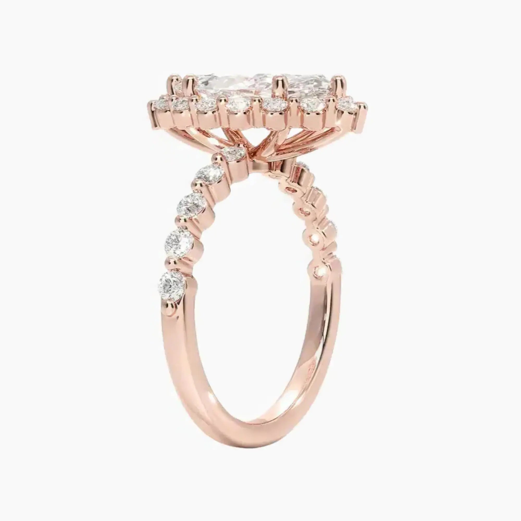 Anthea Marquise Designer 3 Carat Lab Grown Diamond Engagement Ring in 18K Rose Gold