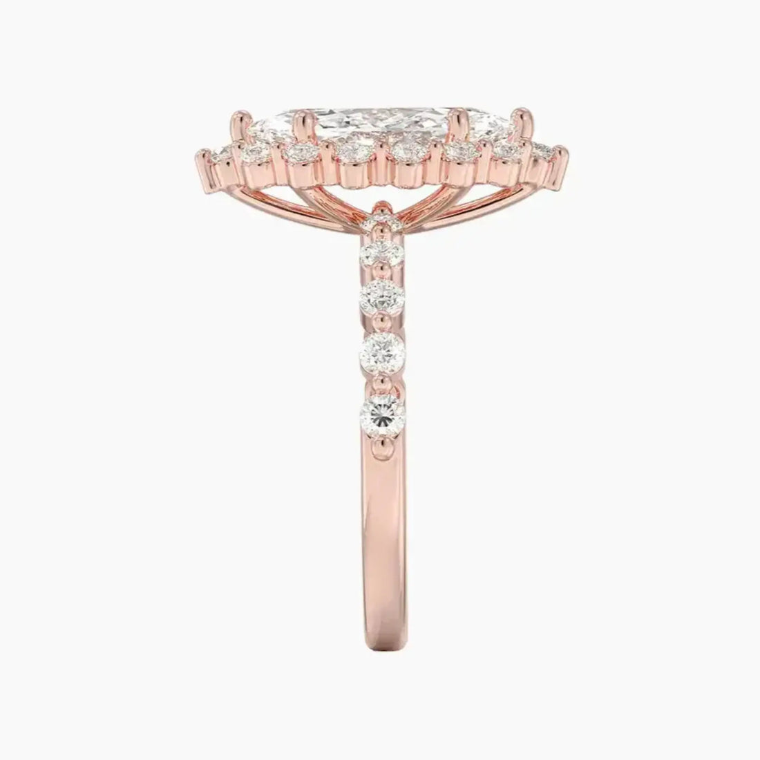 Anthea Marquise Designer Diamond Ring Setting in 18K Rose Gold