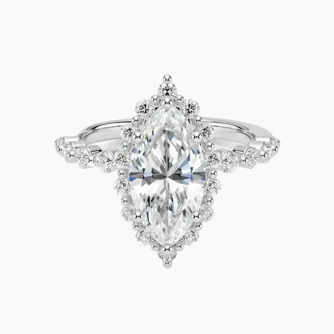 Anthea Marquise Designer 2.5 Carat Lab Grown Diamond Engagement Ring in 14K Rose Gold