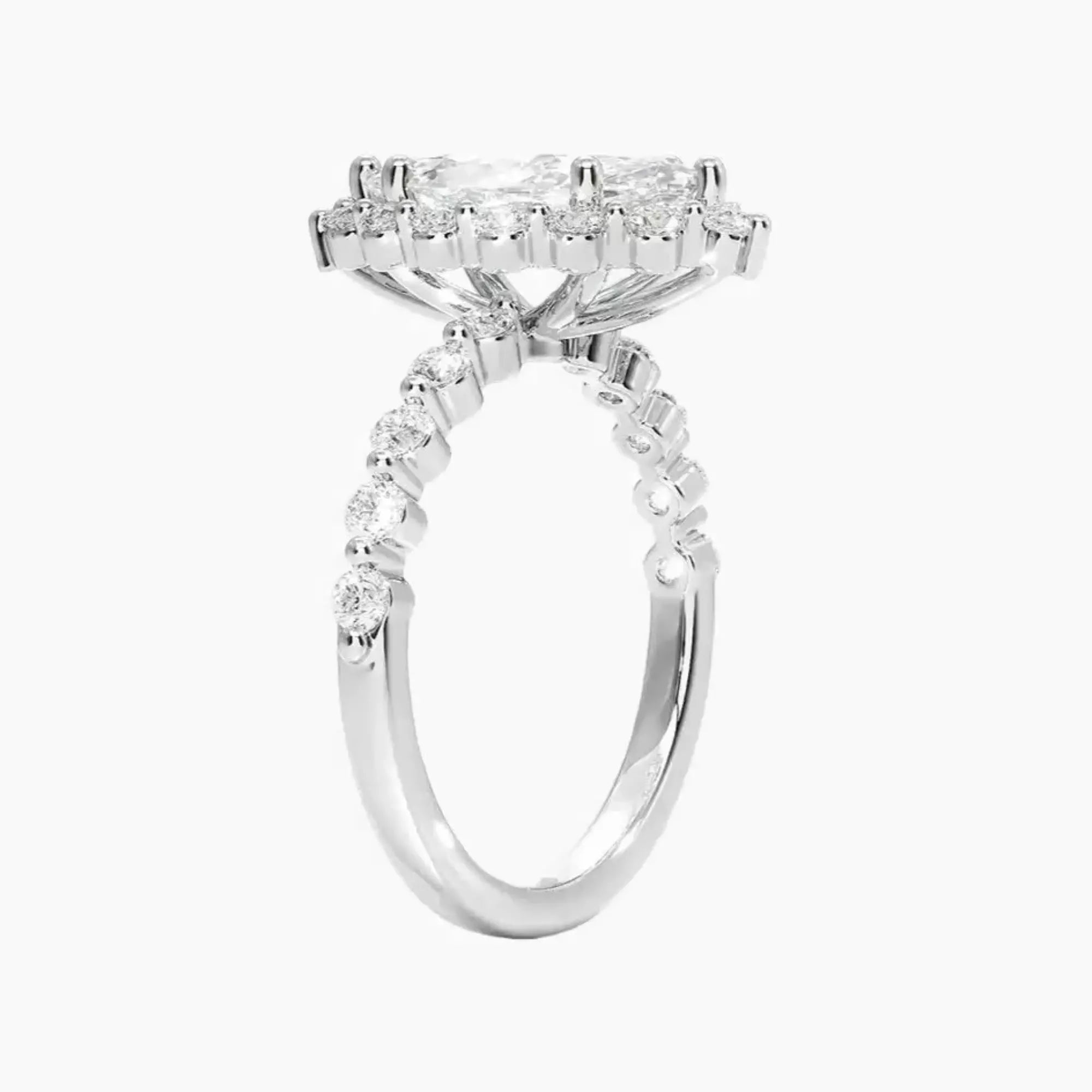 Anthea Marquise Designer 3 Carat Lab Grown Diamond Engagement Ring in 18K Rose Gold